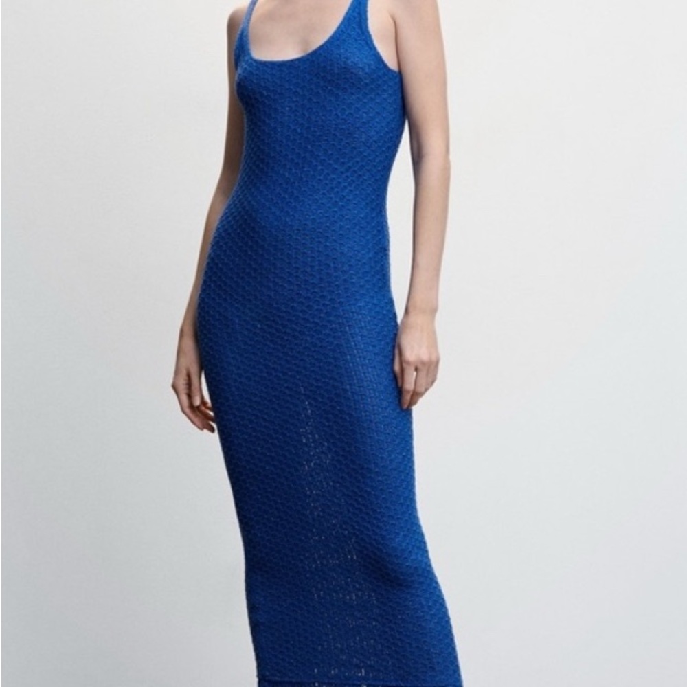 Mango Blue Midi Dress